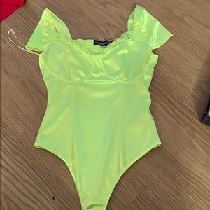 Neon yellow bodysuit